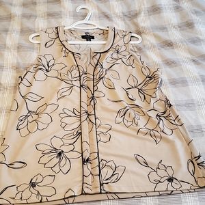 Beige floral print blouse XL